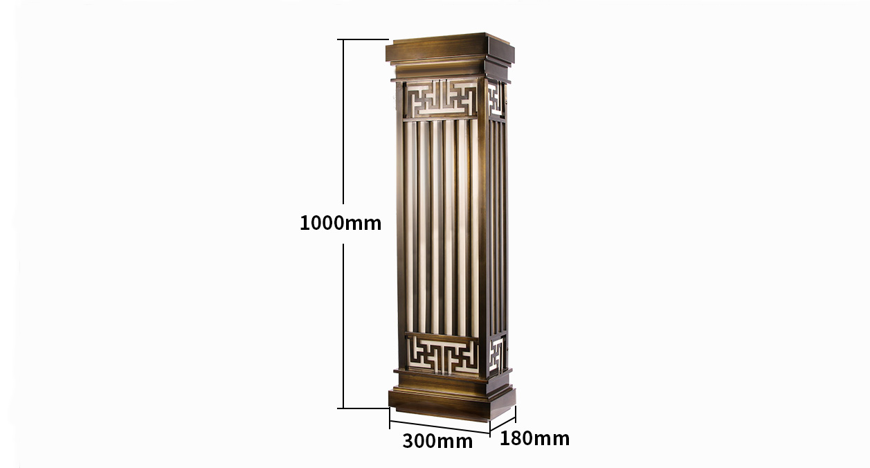 chinese-gaya-dinding-lampu-dimensi